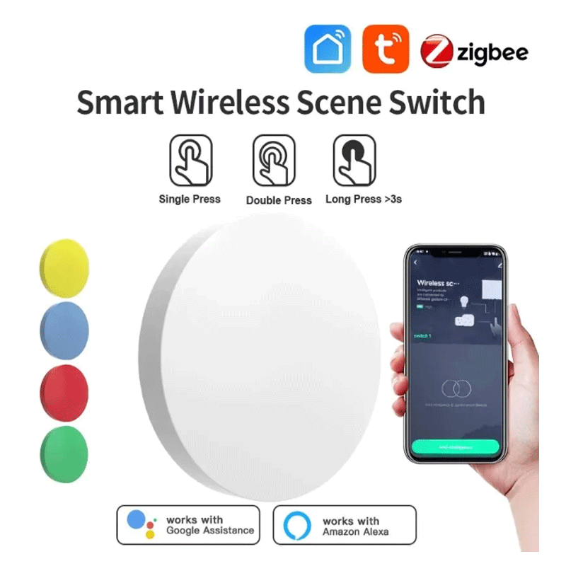 Smart Home Zigbee - Tuya ZigBee Akıllı Kablosuz Düğme Sahne