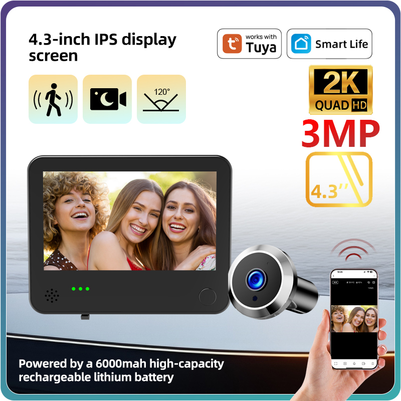 Smart Home Battery Camera - Danmini 4.3 inç 2K Akıllı Yaşam