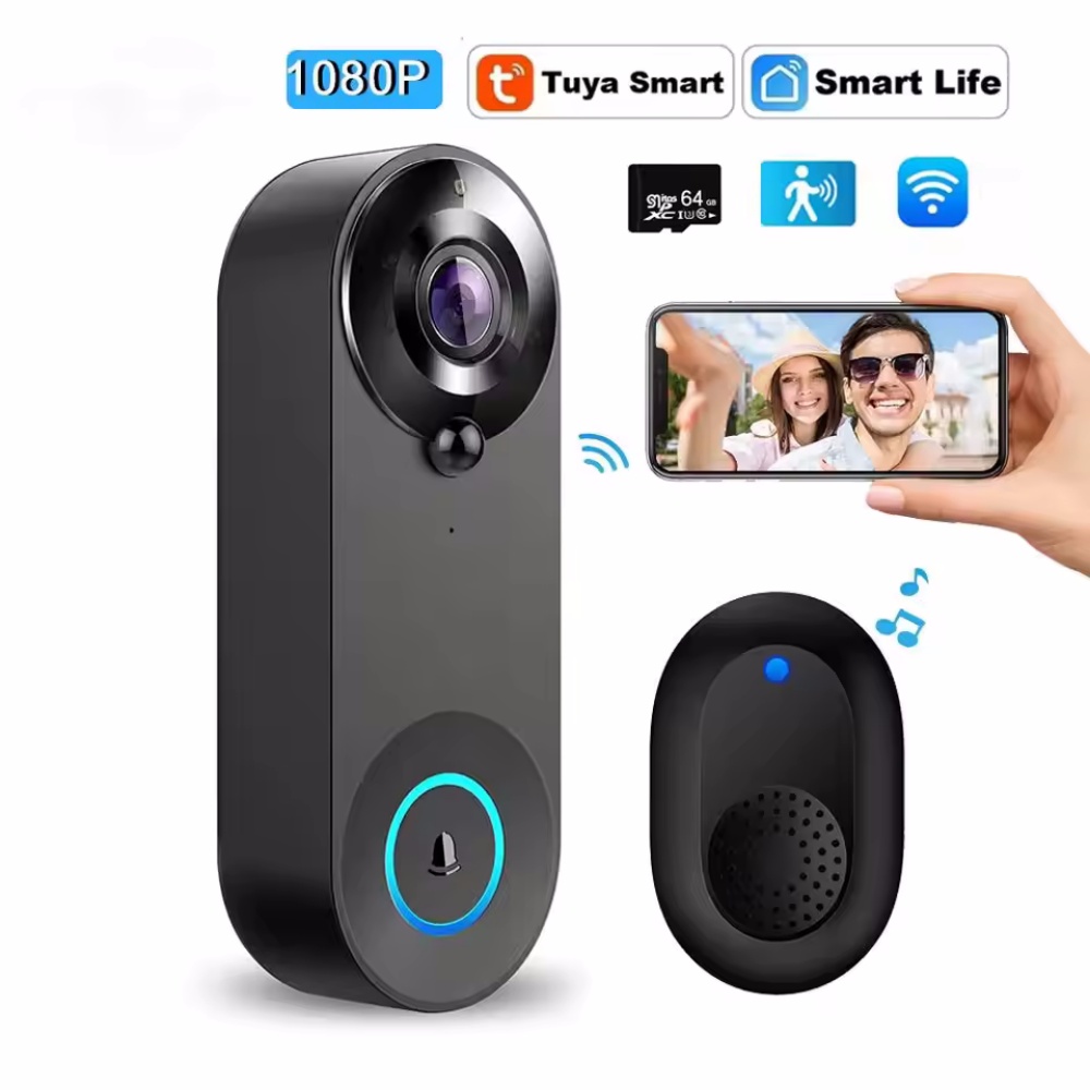 Smart Home Battery Camera - Tuya 1080P kablosuz WIFI kapı zili