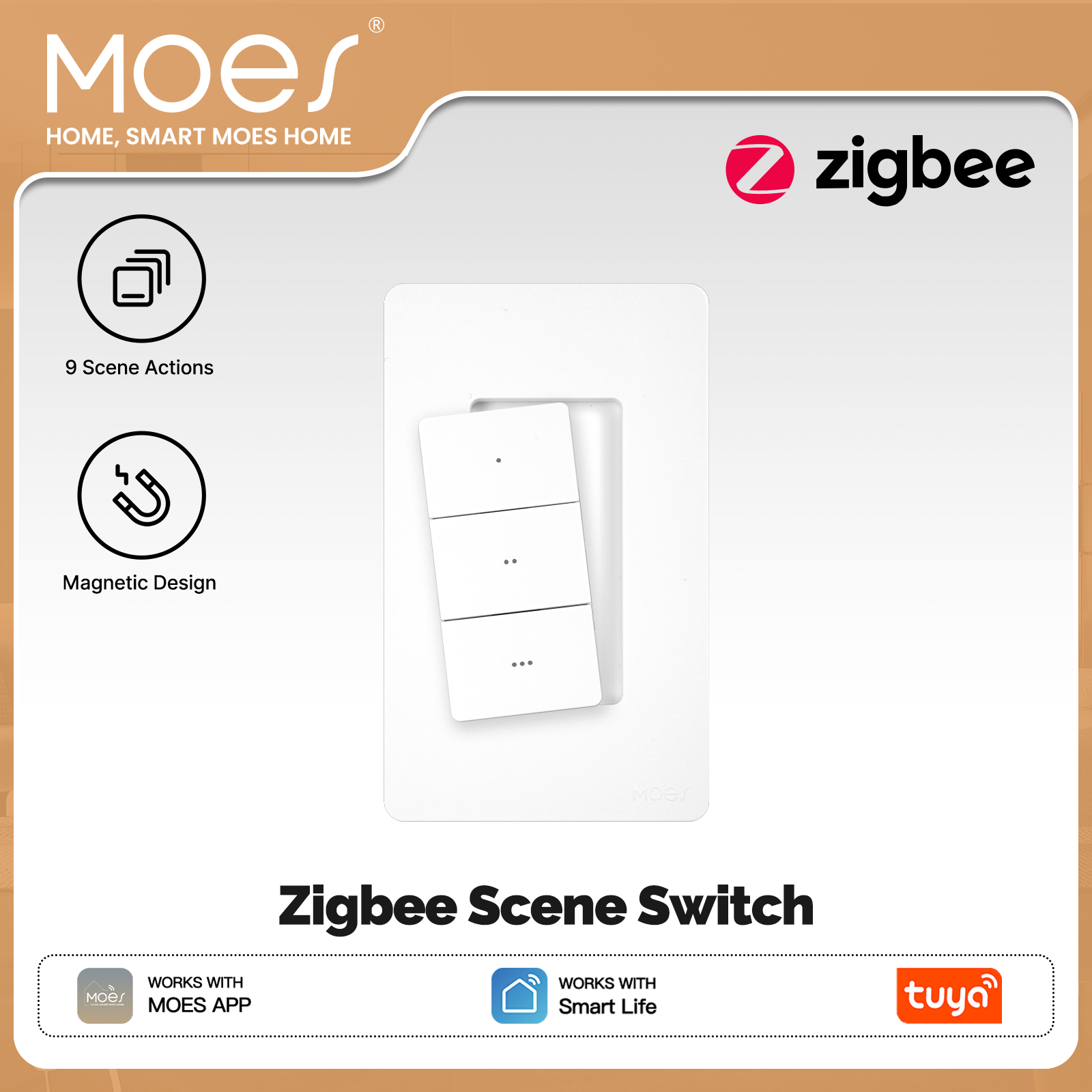 Smart Home Z Wave - MOES Tuya Zigbee Akıllı Kablosuz Sahne