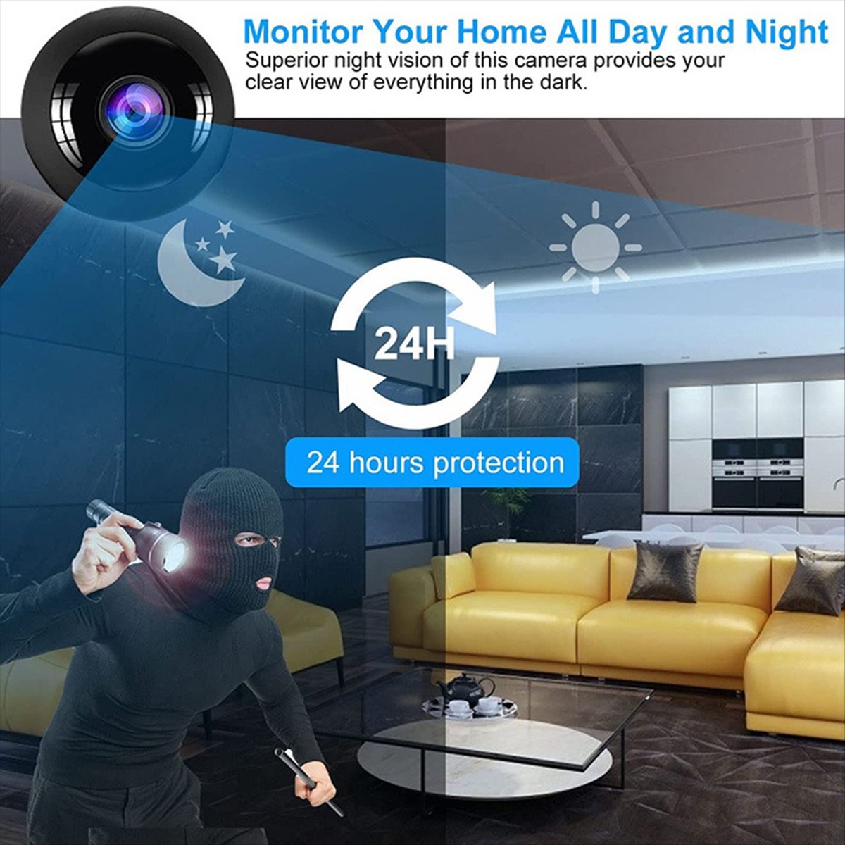Smart Home Kamera - Stabil- Balıkgözü HD Gece Görüşü Akıllı