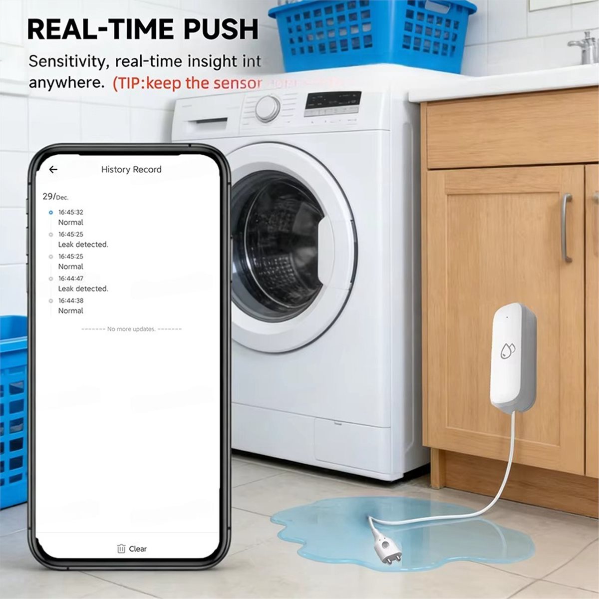 Smart Home Zigbee - Uyumlu ZigBee Su Sızıntısı Sensörü Alarmları,
