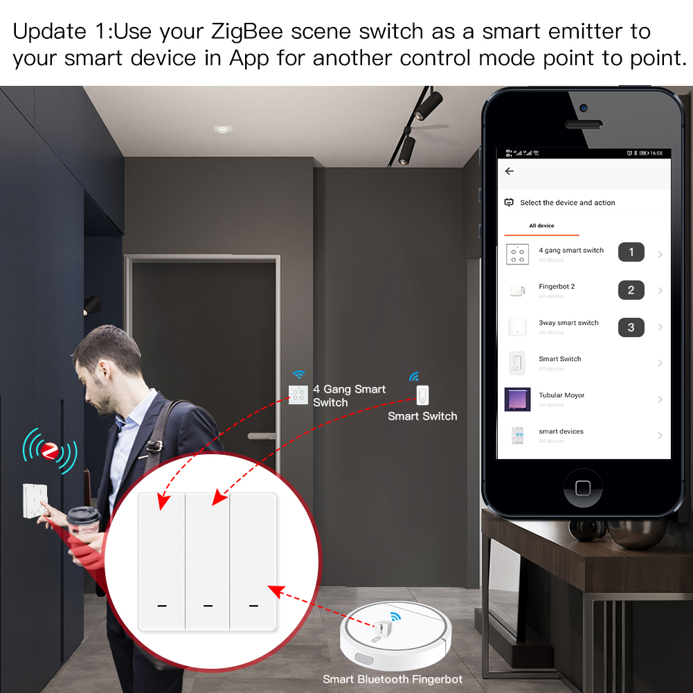 MOES Tuya ZigBee Sahne Anahtar - Smart Home Z Wave incelemesi ve fiyatı